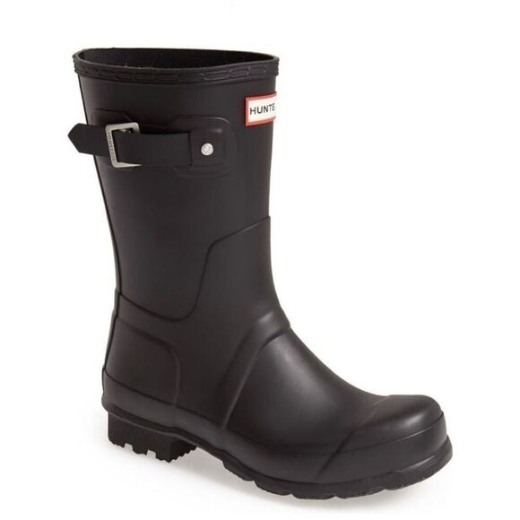 HUNTER Original‎ Short Waterproof Rain Boot, Rubber Black, Size 10, NWT main image 11